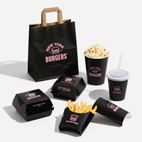 Caja de Embalaje para Papas Fritas con Logotipo Personalizado, Contenedor de Comida Rápida, Caja para Nuggets de Pollo Frito, Papas Fritas, Palomitas de Maíz, Juego de Contenedores de Alimentos