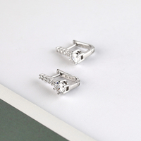 Boucles d'oreilles créoles tendance en argent sterling 925 plaqué argent avec pierres précieuses et zircon cubique pour femme – Idéales pour les fiançailles