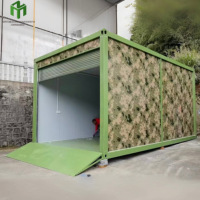 Garage modulaire portable en conteneur à panneaux sandwich, structure en acier, conteneur détachable, entrepôt