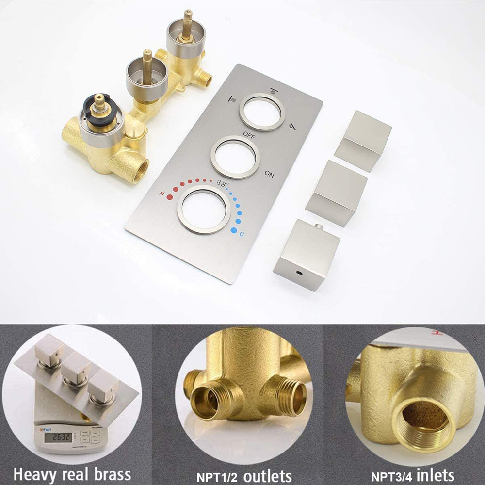 3-Setting Shower Diverter Cartridge Replacement – Solid Brass, Compatible With RP51918, 3-Way Valve For Tub And Showerhead – Easy DIY Install