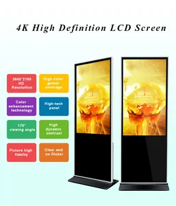 Indoor Advertising Lcd Screen Standalone Full Screen Advertising Kiosk Portable Digital Signage And Displays