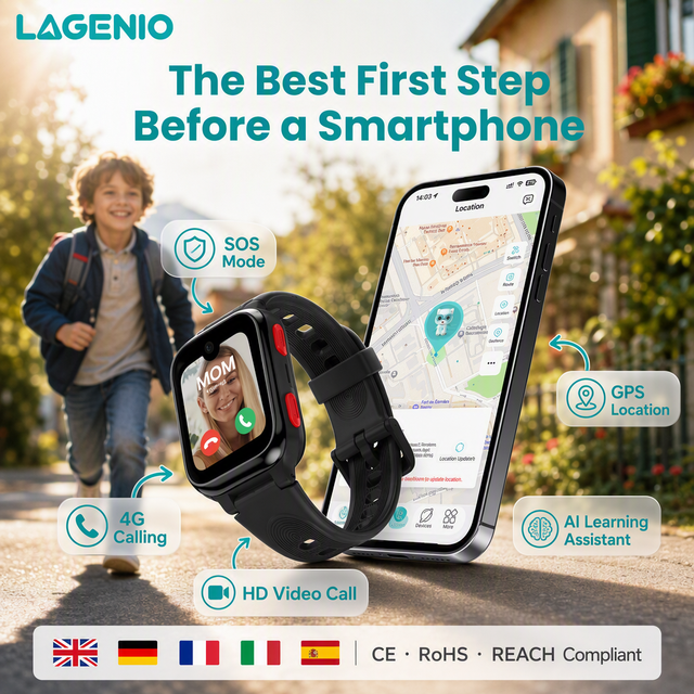 LAGENIO New Product 4G Kids Smart Watch with GPS 1.78 Inch AI Voice Assistant HD Video Call APP Control Smart Watch for Kids