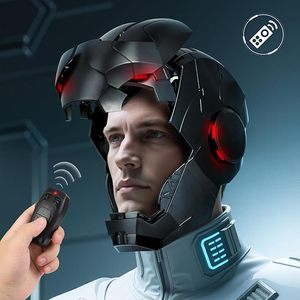 <span class=keywords><strong>Casco</strong></span> <span class=keywords><strong>Iron</strong></span> Hero MK 5 Edición Negra para Hombre, Coleccionable y Usable en Escala 1:1, con Control por Voz, Táctil y Remoto, Ojos LED - Product Image 2