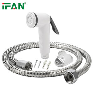 EUROCLIMA Juego de Bidé Portátil de Mano Color Blanco, Pistola Rociadora para Inodoro, <span class=keywords><strong>Ducha</strong></span> de Mano Portátil de Plástico para Baño - Product Image 1