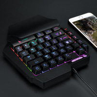 Keypad game Mini portabel dengan kontrol satu tangan Backlit kompatibel dengan PC PS4 untuk Xbox untuk pengguna game dan mouse