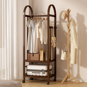 Floor-standing coat <b>rack</b>, multi-functional <b>clothes</b> storage <b>rack</b>, suitable for bedroom and living room, simple and modern style. - Product Image 1