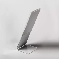 Support de signalétique en acrylique transparent en forme de L 2x6 pour bureau, publicité et affichage de menus