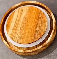 Frasco de Vidrio Redondo Vintage para Almacenar Té, Azúcar, Café y Alimentos con Tapa de Madera de Acacia