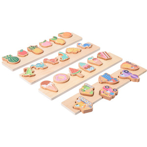 Giocattoli Montessori personalizzabili per bambini in legno a forma di frutta <span class=keywords><strong>gioco</strong></span> di corrispondenza per educazione precoce Puzzle a forma di <span class=keywords><strong>bambino</strong></span> - Product Image 4