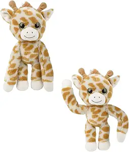 Custom bendable leopard giraffe frog sloth monkey stuffed plush animals cute plush toys with yogo cartilage