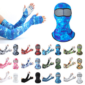 Cycling Arm Sleeves And Face Mask Combo Ice Silk UV Protection Breathable Unisex Outdoor Gear - Product Image 2