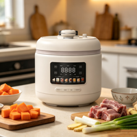 Cuisinière à pression électrique multifonctionnelle 5L avec écran LED, cuve intérieure en acier inoxydable/céramique pour usage domestique