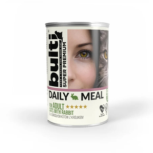 Nourriture humide pour chats adultes, repas quotidien, avec viande de lapin, nutrition complète, nourriture en conserve de qualité supérieure pour chats, 400g - Product Image 1