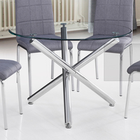 Table centrale au design moderne Table basse de salon avec dessus en verre et cadre en métal pour dîner