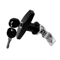Équipement industriel Boîte à outils pour porte d'armoire Poignée en T noire Loquet de verrouillage à came avec clé 1333