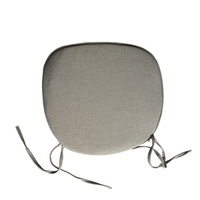Coussin de chaise carré en mousse à mémoire de forme en lin, tissé, avec attache dorsale, housse unie amovible et lavable