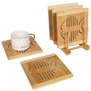Sous-verres carrés en bambou, tapis isolants thermiques pour la maison et la restauration - Product Image 1