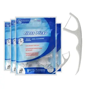 Dental Floss Stick Pick DenTek nyaman bersih gusi sensitif Floss Pick lembut & halus pita Mint rasa benang tongkat grosir