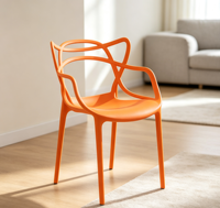 Chaise de salle à manger moderne en plastique, mobilier de maison, chaise de loisirs pour salon, chaise d'extérieur avec dossier durable et imperméable