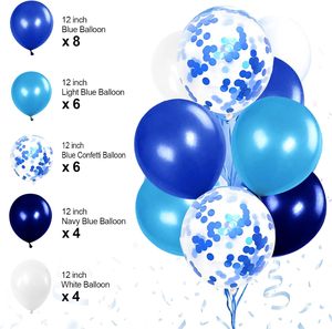 Decoraciones Azules para Fiestas de <span class=keywords><strong>Cumpleaños</strong></span> de Niños y Hombres, Pancarta de <span class=keywords><strong>Feliz</strong></span> <span class=keywords><strong>Cumpleaños</strong></span>, Globos, Pompones, Cortina de Papel Metálico, Decoraciones para Bebés - Product Image 6