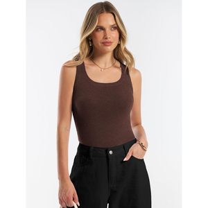 Camiseta sin Mangas de Punto para Mujer FOXA, Mezcla de Lana y Nailon, Transpirable, Ajustada, Ropa Casual de Verano - Product Image 3