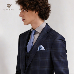 Traje de Hombre de Alta Gama, Tres Piezas, Corte Entallado, Estilo Casual de Negocios, Traje de Novio Juvenil, Diseño a Cuadros - Product Image 6