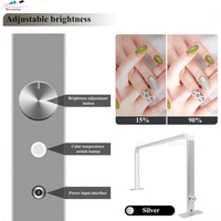 Table à ongles carrée pliable grande taille, couleurs ajustables, lumière demi-lune pour salon de beauté, lampe de bureau rose pour ongles