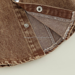 Vestes <span class=keywords><strong>en</strong></span> denim décontractées pour enfants, manteau avec poche et col à revers à manches longues, vêtements d'automne unisexes pour bébés - Product Image 5