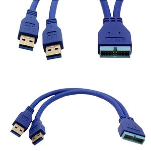 Câble <span class=keywords><strong>de</strong></span> données USB3.0 en cuivre 2AM-20P Adaptateur haute vitesse Extension inversée Interface 20P 0,25 mètre pour imprimante/scanner/ordinateur - Product Image 1