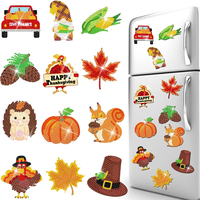 H-129 Aimants de réfrigérateur colorés à peinture diamantée, lot de 12, avec motifs mignons de fruits et d'animaux, autocollants décoratifs DIY