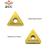Plaquettes en carbure ZCC TNMG YBC251 TNMG 160408 à angle négatif pour tournage CNC, outils de coupe pour tour
