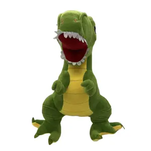 Personalizado niños cumpleaños regalo dinosaurio peluche muñeca juguete al por mayor suave eléctrico bordado Kawaii Animal dinosaurio juguete