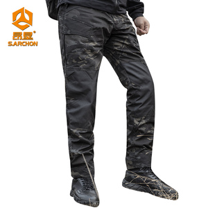 Spring Summer IX6 Men's Tactical Pants Slim Fit Waterproof Camouflage Fans <strong>Combat</strong> <strong>Trousers</strong> Outdoor Cargo Work Pants - Product Image 5