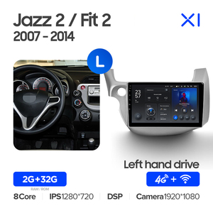 Teyes เครื่องเล่นดีวีดี X1สำหรับรถยนต์ <span class=keywords><strong>Honda</strong></span> <span class=keywords><strong>JAZZ</strong></span> 2 GG 2008 - 2014 Fit 2 <span class=keywords><strong>Ge</strong></span> 2007-2014นิ้วเครื่องเล่นดีวีดีในรถยนต์หน้าจอสัมผัส - Product Image 2