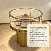 Comptoir de présentation de bijoux en métal octogonal avec verre trempé et éclairage LED - Haute qualité, durable, écologique pour boutique de luxe