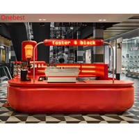 Meubles de restaurant commerciaux au design moderne, comptoir de bar en bois rond pour hôtel, boîte de nuit, café, boutique avec dessus en marbre