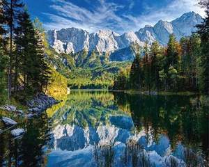 Chenistory DZDP1335 DIY Plein Diamant Peinture Montagnes 5D Cristal Art Mosaïque Perceuse Carrée pour Usage Domestique Encadré Motif Rond - Product Image 1