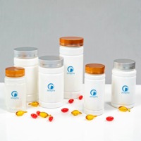 Bouteille de 250cc en PET pour compléments vitaminiques, bonbons, avec bouchon doré à large ouverture de 45 mm, emballage en plastique de qualité alimentaire, couleur personnalisée