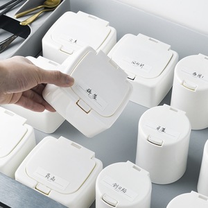 Desktop Storage Box With Lid Press Button Type Cotton Swabs Cotton Pads Plastic Dustproof Student Friendly Organizer - Product Image 1