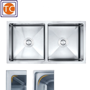 33 "x 22" Bát đôI chải Linen kết thúc bồn rửa bằng thép không gỉ - Product Image 4