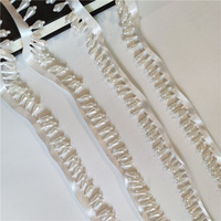 Blanc court gland perle goutte d'eau gland sangle perle suspendue perle fleur bord maison rideau perle dentelle garniture