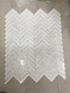 Carreaux blancs en marbre, mosaïque <span class=keywords><strong>chevron</strong></span>, 15 pièces - Product Image 5