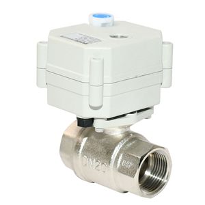 Miniature Electric Ball Valve Nickel Plated Copper Threaded 1 In Water And Air Control Switch Type DN20 - Product Image 2