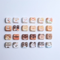 Lot de 24 capuchons de touches Kawaii en forme de chien, personnalisés, artisanaux, en PBT/papier, style japonais et coréen, pour clavier mécanique, OEM
