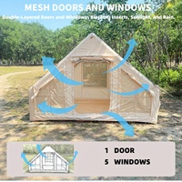 Tente de camping gonflable portable robuste pour 3-4 personnes, imperméable, 4 saisons, dôme de glamping avec ouverture pour poêle, pour événements familiaux