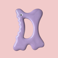 Peigne à cheveux personnalisé en pierre d'agate violette Gua Sha, avec logo, pour massage musculaire