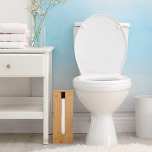 Boîte de rangement pour papier toilette en bambou, rectangulaire, écologique, organiseur de bureau pour la salle de bain - Product Image 2