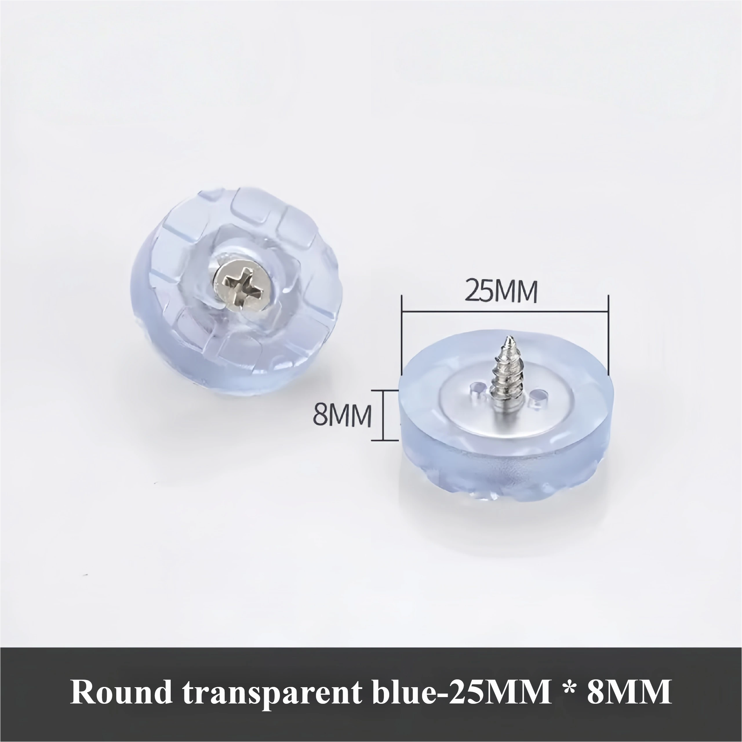 25mm bleu transparent