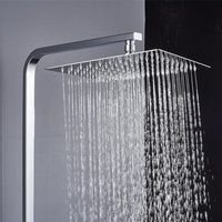 Douche Ajustable Luxe Mural Laiton Carré Bain Mitigeur Chrome Pleine Pluie Salle de Bain Douche Ensemble