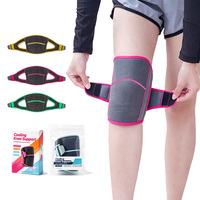 Manchon de compression réutilisable en gel froid personnalisé, enveloppe de glace en gel solide pour genouillère, enveloppe rafraîchissante souple à enfiler avec Velcro pour l'entraînement